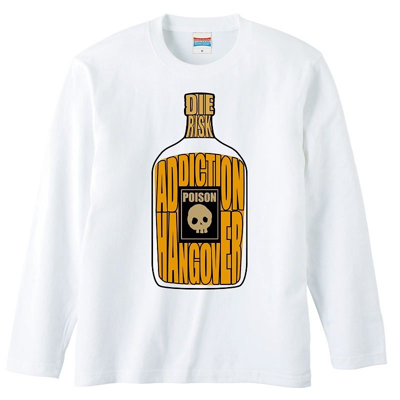 Long Sleeve T-shirt / Poison wine - Men's T-Shirts & Tops - Cotton & Hemp White