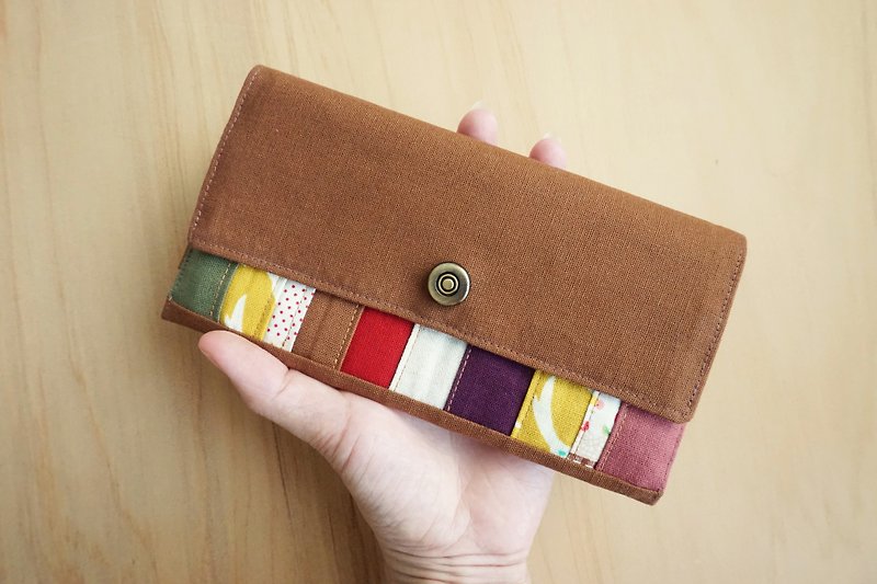 Clutch Wallet - Caramel Brown - Purse - Fabric - กระเป๋าสตางค์ - ผ้าฝ้าย/ผ้าลินิน สีนำ้ตาล