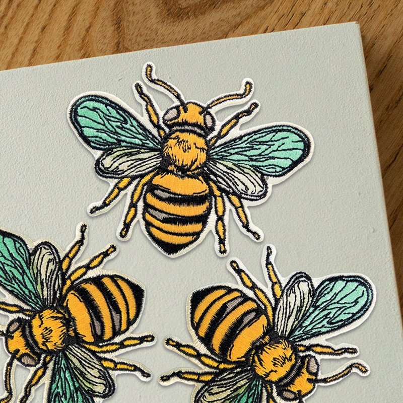 Embroidered Patch Stylish Bee - อื่นๆ - งานปัก 