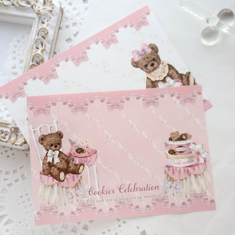 Cherish365【Teddy - Cookies Celebration】A6 バラメモ 40枚　CHO387 - 其他 - 紙 粉紅色