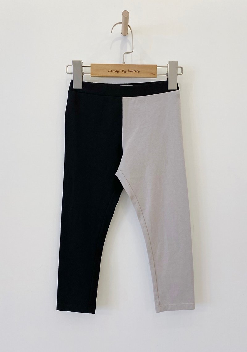 Two-color stitching Legging (black/gray) - Pants - Cotton & Hemp 