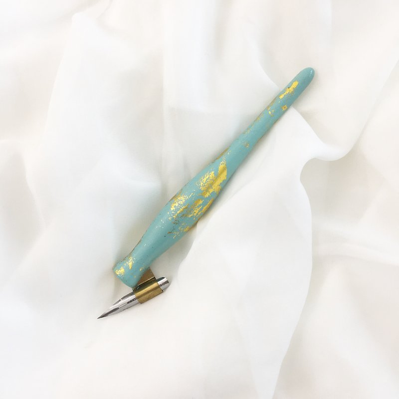 Classic Carrot Calligraphy Oblique Pen (Turquoise) - อุปกรณ์เขียนอื่นๆ - ไม้ สีเขียว