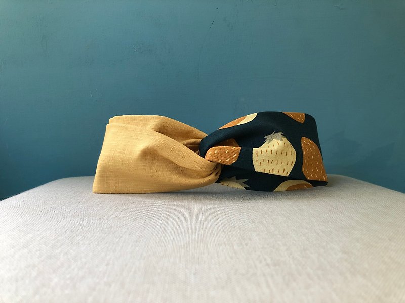 Shuangpin Hairband / Strawberry Green - Gold ㄟ - Headbands - Cotton & Hemp Gold