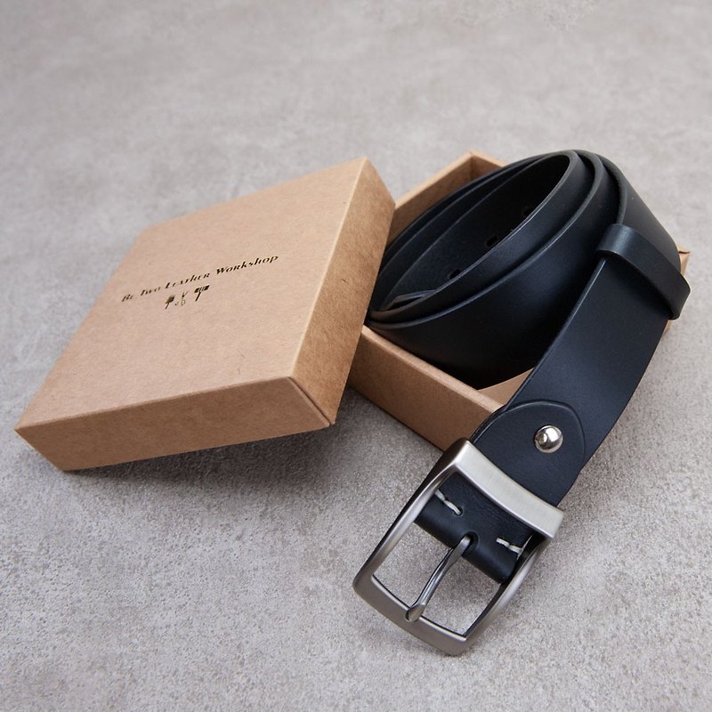 Handcraft leather Belt - เข็มขัด - หนังแท้ สีดำ