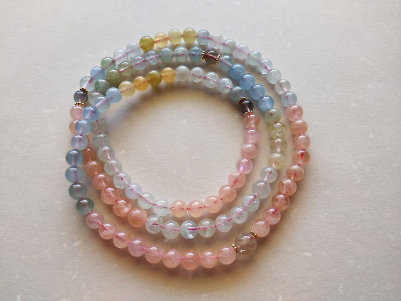 ORLI Jewelry Natural Stone 108 Rosary Stone Multi-Circle Bracelet - สร้อยคอ - เครื่องเพชรพลอย หลากหลายสี