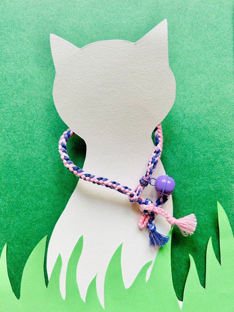 Original hand-woven | Cat and dog gift collar | Micro-ringing hearing protection bell | Soft and delicate - ปลอกคอ - ผ้าฝ้าย/ผ้าลินิน สีม่วง