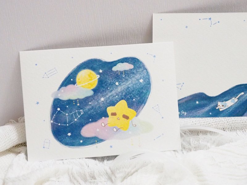 * Draw with the Sky * 明信片 - 卡片/明信片 - 紙 白色