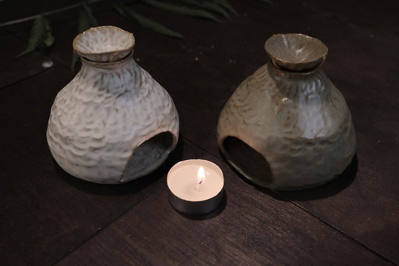 香炉 l パーシモンホワイトl オリーブ - アロマ・線香 - 陶器 