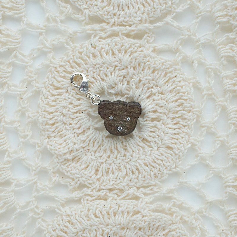 Bear wooden charm  - พวงกุญแจ - ไม้ สีนำ้ตาล