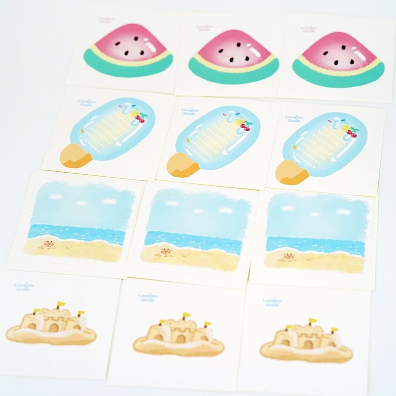 Summer memo sticker pack (12 sheets) - 貼紙 - 紙 