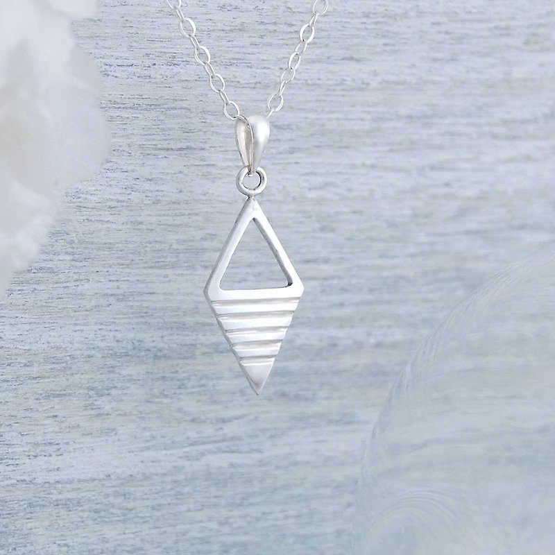 Diamond Pattern Necklace (Silver Necklace) - สร้อยคอ - เงินแท้ 