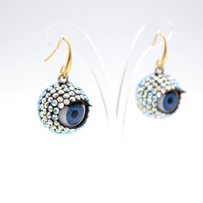 16mm Swarovski crystal eye earrings - ต่างหู - วัสดุอื่นๆ หลากหลายสี