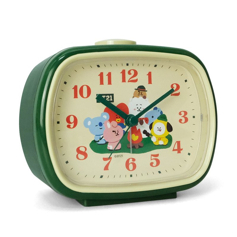 Officially authorized BT21 Green Planet Universe Star Camping Alarm Clock-Campfire Team - Clocks - Plastic Green