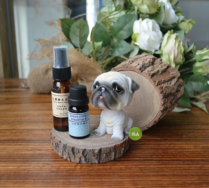 Shaking his head dog log diffuser + cypress diffuser essential oil (free limited cypress hydrosol) - Fragrances - Wood Brown