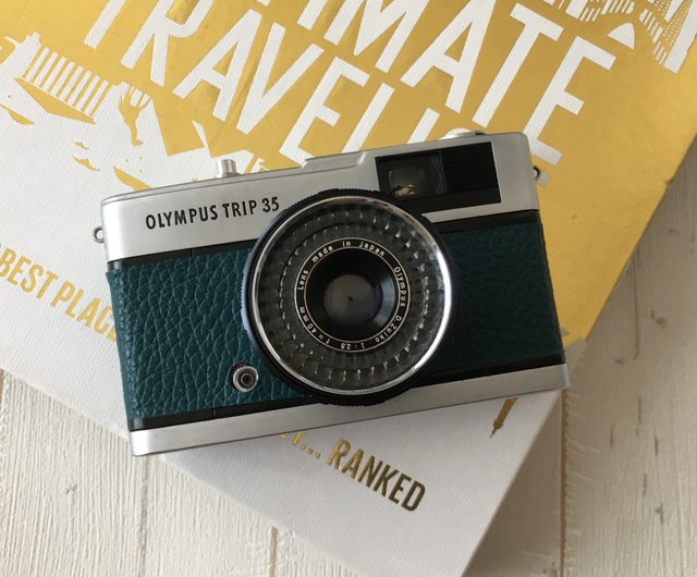 オリンパス TRIP35 濃グリーンのシュリンク革 【04-D】 - ショップ