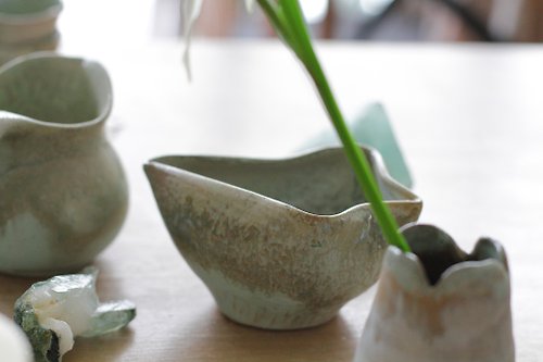 波力兔手作舍 手工製作特殊藍綠色陶瓷茶海
