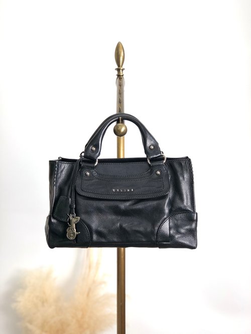 セリーヌ　CELINE ブギーバック　ハンドバッグ　スタッズ　シボ革　レザー　黒 楽天市場】セリーヌ ブギーバッグ ブラックの通販