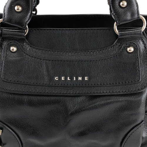 ☆SALL中☆セリーヌ　ブギーバック黒レザーハンドバッグ　美品 日本直送 名牌中古包 】CELINE セリーヌ ハンドバッグ ブラック