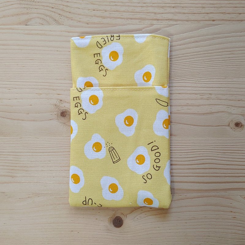 Three-compartment pocket type doctor's gown pencil case_poached egg - Pencil Cases - Cotton & Hemp Yellow