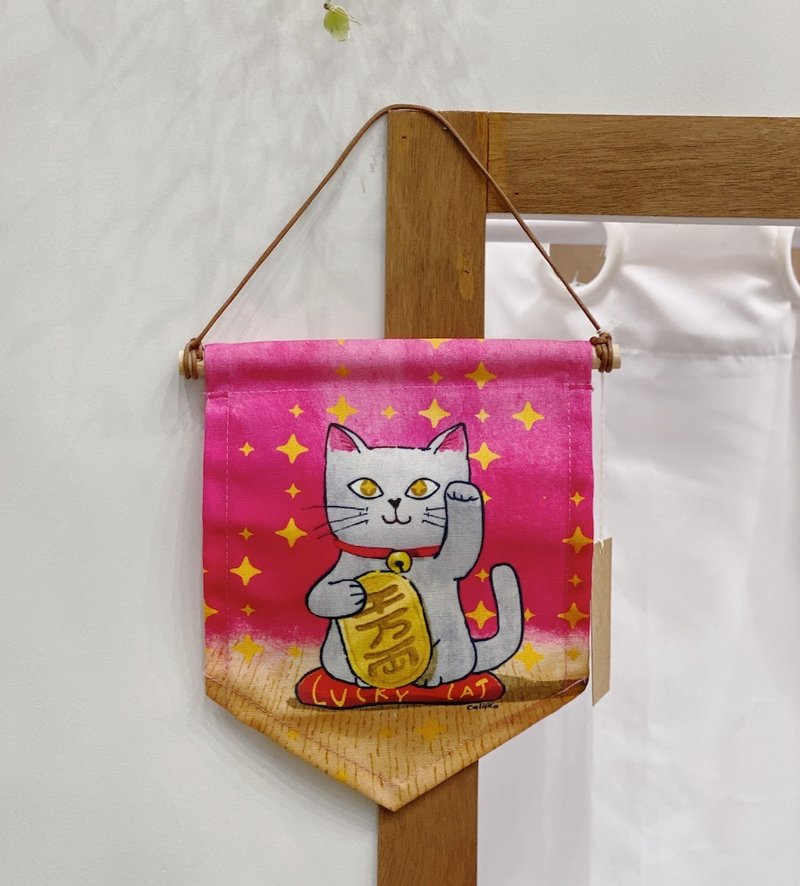 flag cat pink - 擺飾/家飾品 - 棉．麻 粉紅色