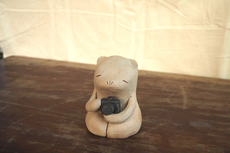 Photographers Bear ceramics - Items for Display - Pottery Brown