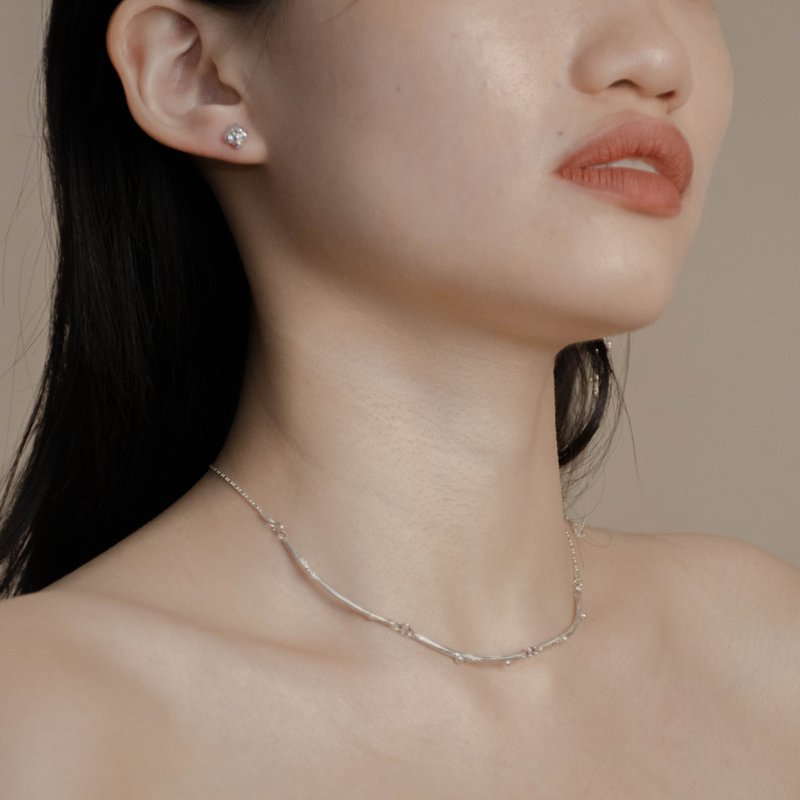 Fruitful I [Branch] Necklace - Sterling Silver - สร้อยคอ - เงินแท้ สีเงิน