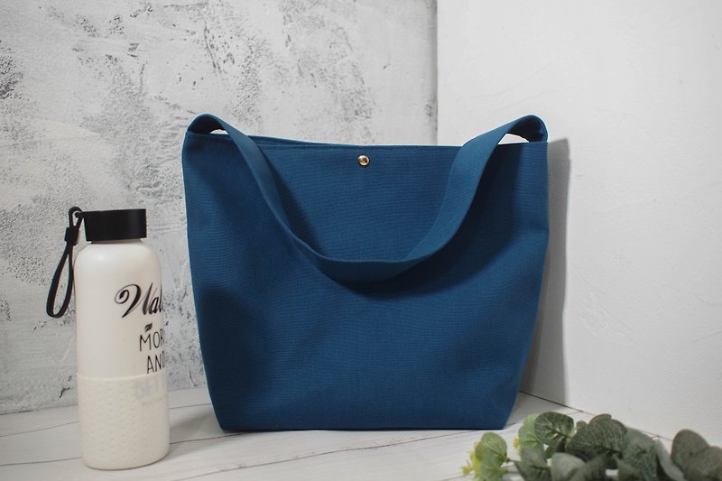 Jane Jane Series Shoulder Bag/Canvas Crossbody Bag/A4 Applicable/School Bag/Deep Sea Blue/Pre-order - Messenger Bags & Sling Bags - Cotton & Hemp Blue