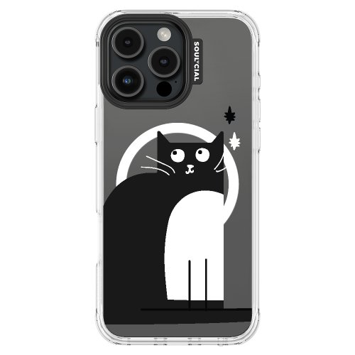 SOUL-CIAL Catitude 黑白小鬍子 iPhone 16 手機殼 MagSafe磁吸保護殼 機套