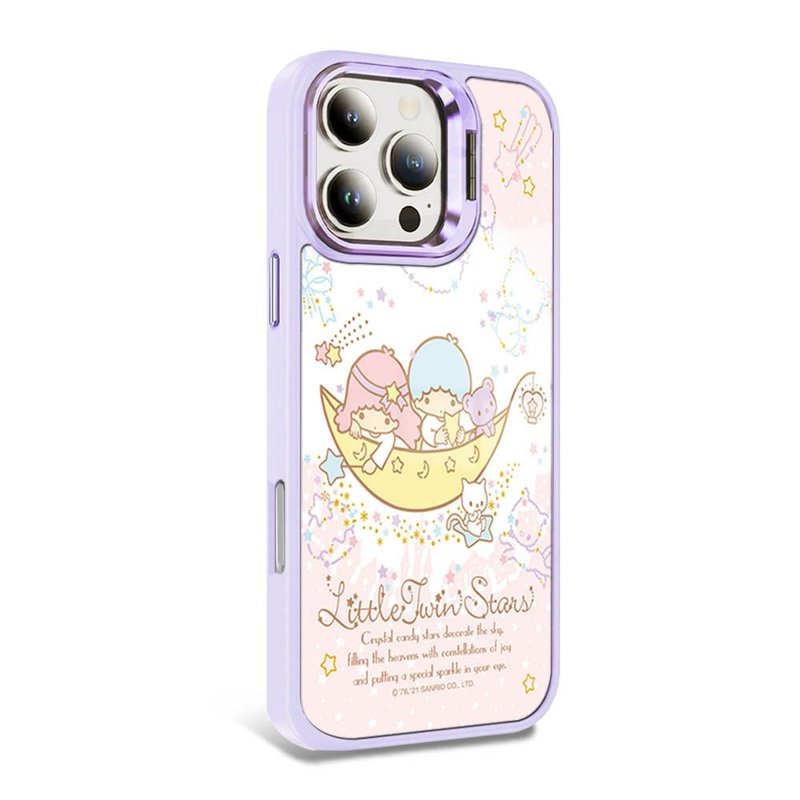 Sanrio iPhone full range of military-standard anti-fall alloy frame invisible stand phone cases-Swan Lake Gemini - เคส/ซองมือถือ - วัสดุอื่นๆ หลากหลายสี