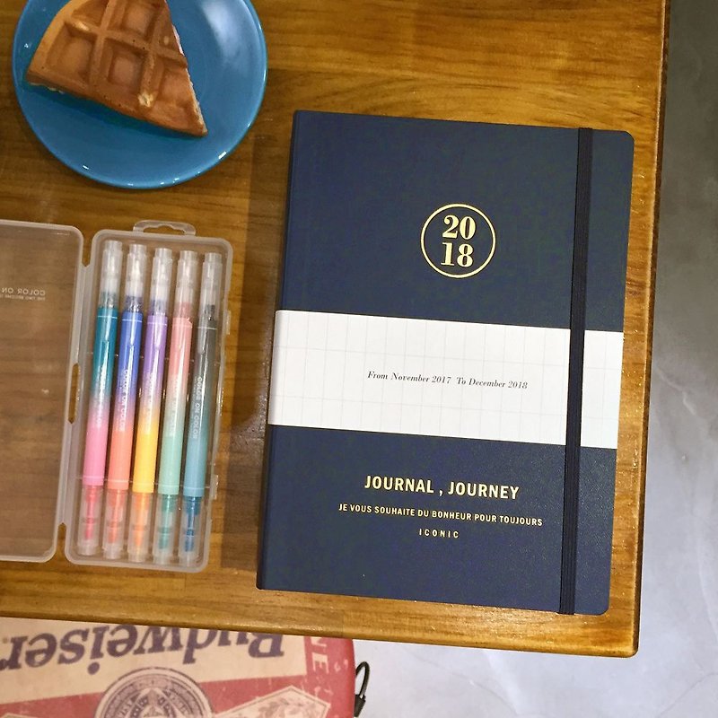 Goody Bag - 2018JDiary with twinpen-Navy,ICO50374CP - Calendars - Paper Blue