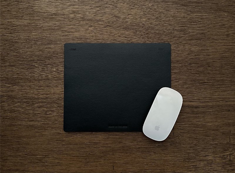 Eco leather mouse pad, dark gray - 滑鼠墊 - 紙 黑色