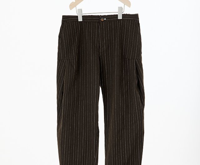 Textured Striped Pants