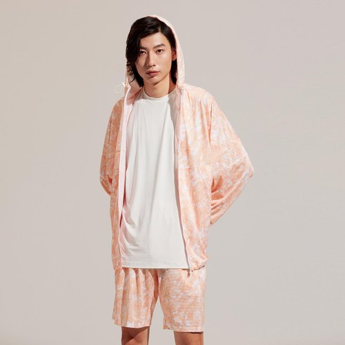 VOUX COZEE-抗菌透氣迷彩衝鋒外套-杏桃沙瓦