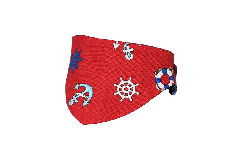 Pet triangle towel / scarf red anchor 5L - Collars & Leashes - Cotton & Hemp Blue