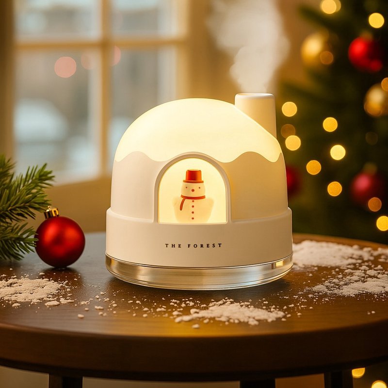 聖誕雪屋夜燈香氛機 (贈送15ml香氛油) - 香氛/精油/擴香 - 植物．花 卡其色