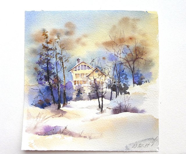 Pour Painting with Watercolors – Housing a Forest
