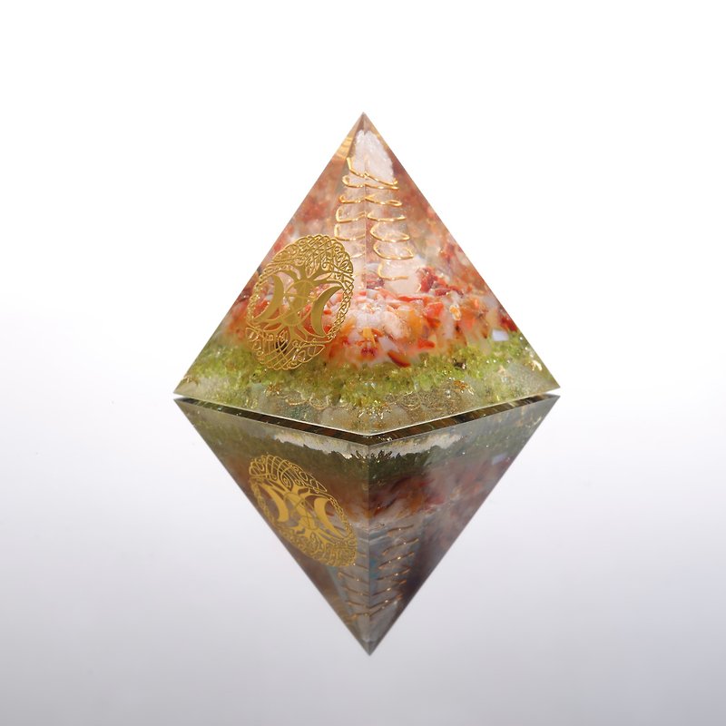 [Customized Gift] Tree of Life Crystal Pillar-Orgonite Healing and Purifying Energy of the Great Pyramid of Orgon - Items for Display - Crystal Multicolor