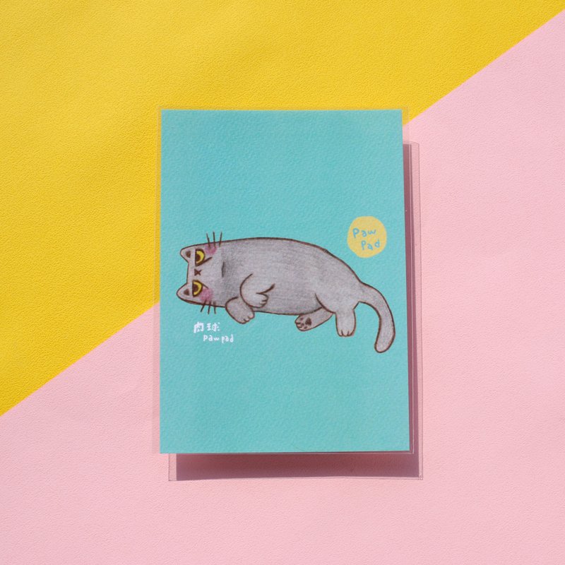 Meatball/Blue Cat Even Pull/Postcard - การ์ด/โปสการ์ด - กระดาษ สีเทา