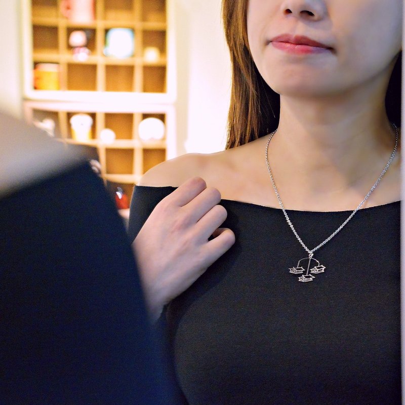 故宮聯名 台灣小房子項鍊 醫療級薄鋼不氧化過敏 - 項鍊 - 不鏽鋼 銀色