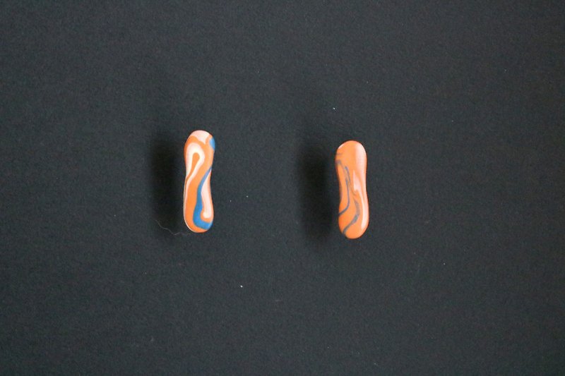 Hsin Hsiu Yao Geometric Earrings - Orange Peanut - Earrings & Clip-ons - Sterling Silver Green