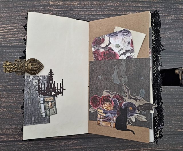 大型ハロウィンジャンクジャーナル手作りゴシック不気味なノート魔女の