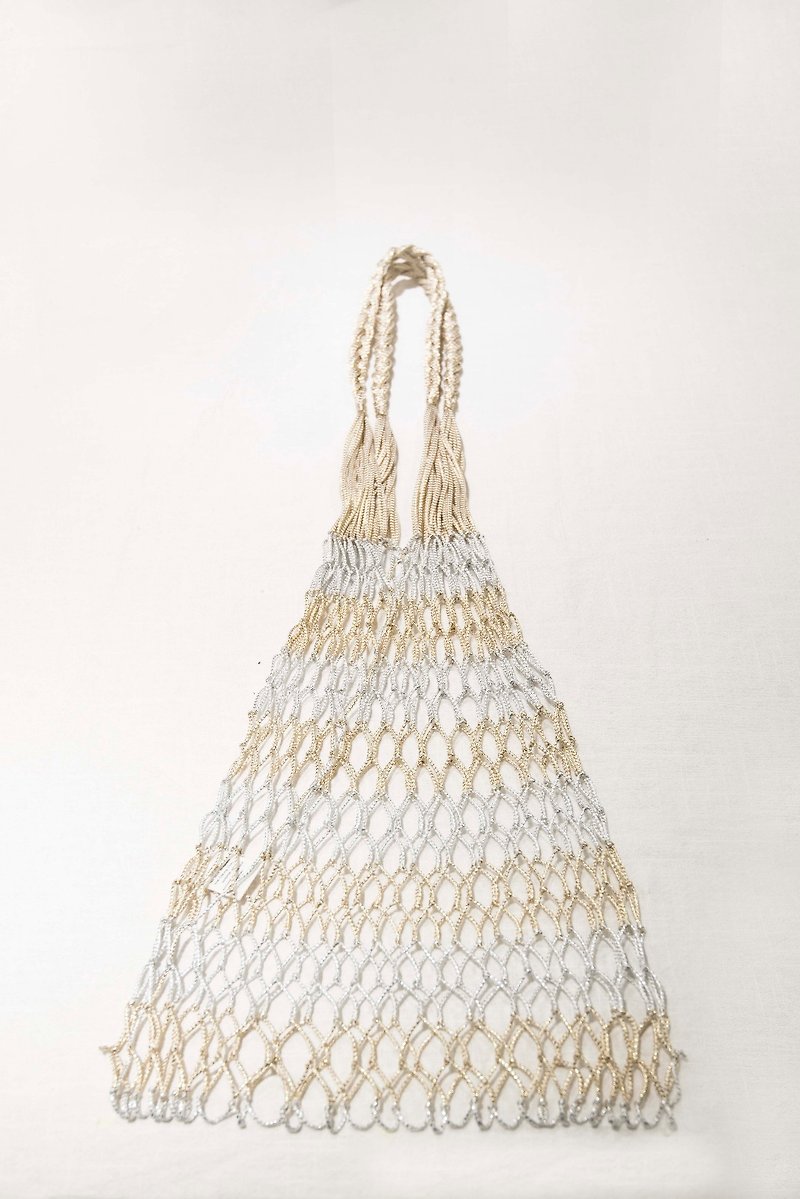 Hand-knitted Fish Net Bag - Other - Polyester Gold