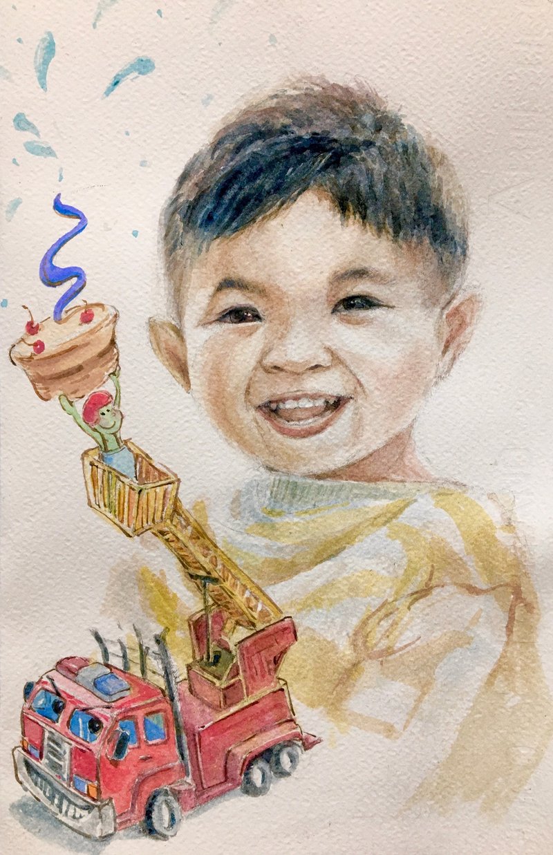 portrait watercolor - Customized Portraits - Paper 