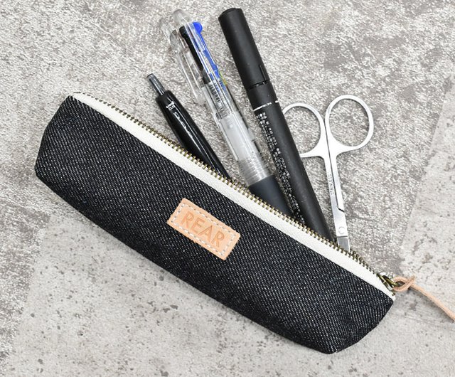 岡山デニム ペンケース 栃木レザー 筆箱 文房具 pencase