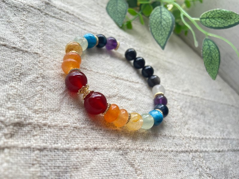 七脈輪水晶1號 - 手鍊/手環 - 半寶石 多色