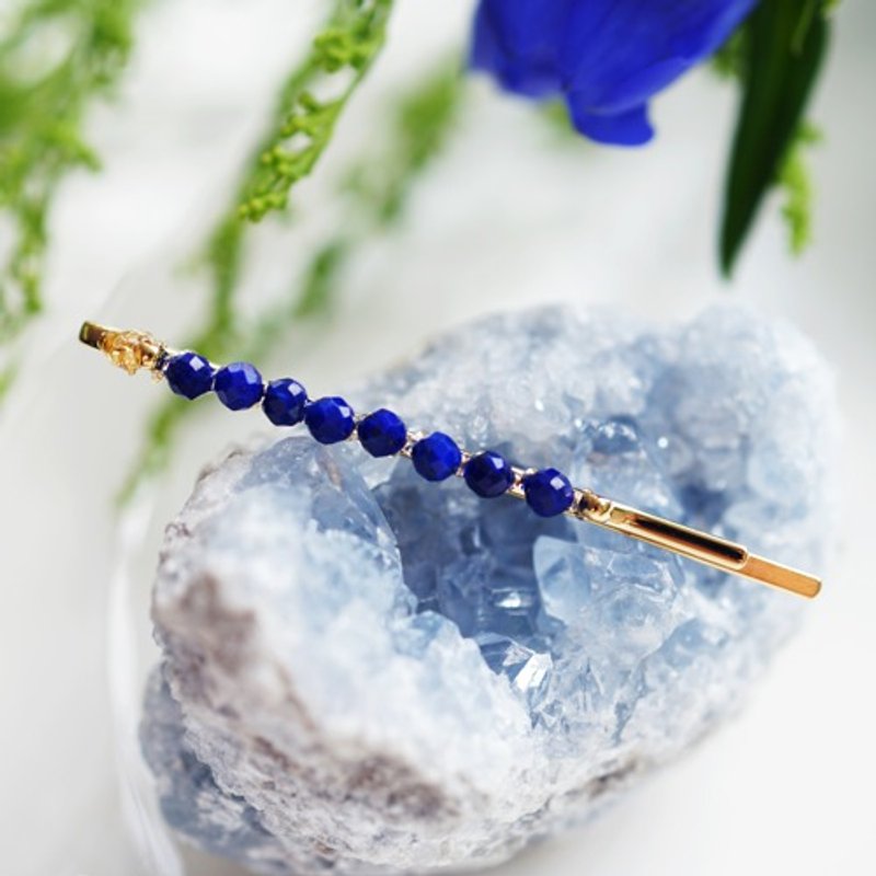 Lapis lazuli jewel hairpin Leontina - Hair Accessories - Gemstone Blue