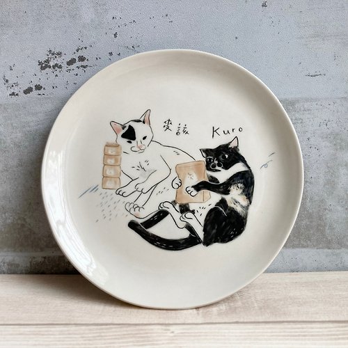 071 Illustration 寵物插畫客製盤 似顏繪 貓 狗 客製化 手繪插畫 陶瓷