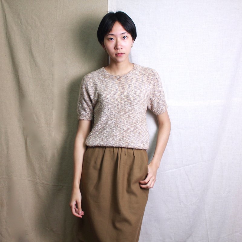 FOAK vintage marbled short-sleeved top - เสื้อผู้หญิง - วัสดุอื่นๆ 