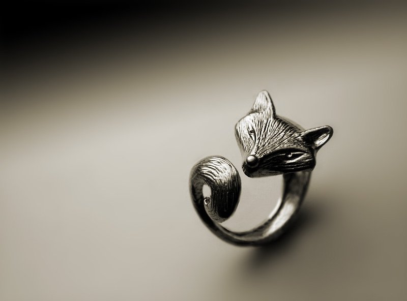 手工狐狸戒 - 戒指 - 其他金屬 銀色