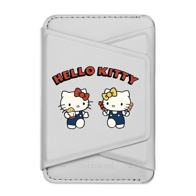 HelloKitty 請你吃糖葫蘆 銀色款 支架磁吸卡包 手機支架 - 手機/平板支架 - 人造皮革 銀色
